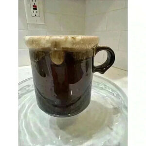 Vintage McCoy USA Brown Drip Glaze Coffee Mug Cup